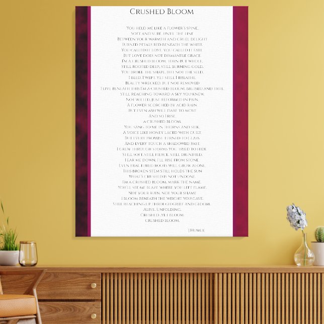 Crushed Bloom Canvas Print (Insitu(LivingRoom))
