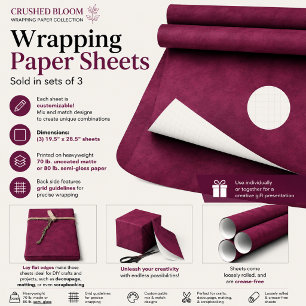 Crushed Bloom Wrapping Paper Sheet