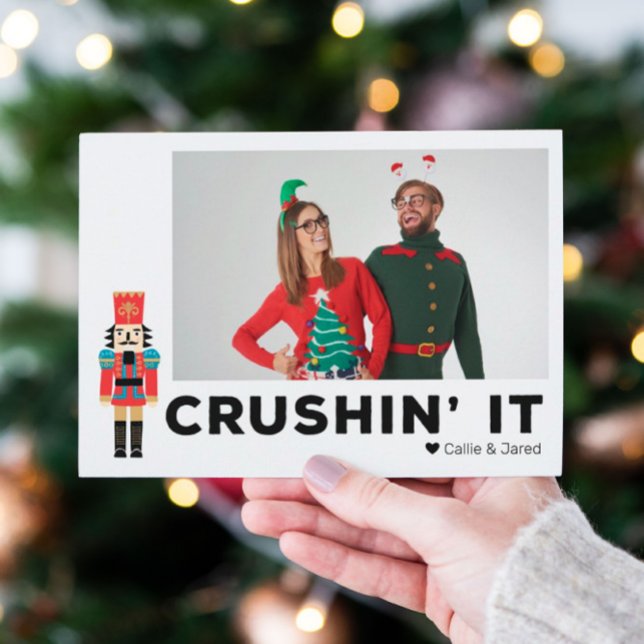 Crushin' It Nutcracker Custom Photo Holiday Card (Creator Uploaded)