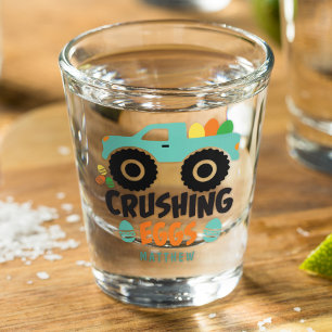 Crushing Eggs Cool Modern Easter Truck Name Shot Glass