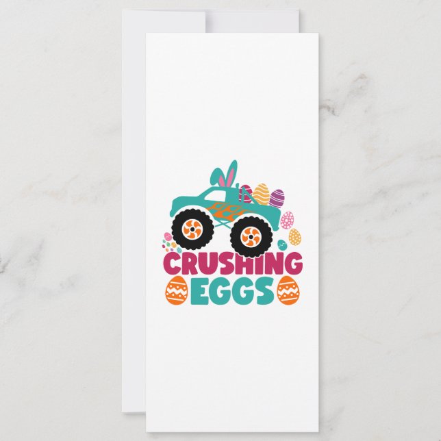 Crushing Eggs Funny Quote Happy Easter Sunday Egg  Announcement (Front)