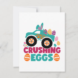 Crushing Eggs Funny Quote Happy Easter Sunday Egg  Holiday Card