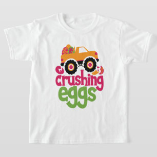 Crushing Eggs Monster Truck Boys Easter T-Shirt
