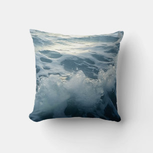 Crushing Foam Waves  Throw Pillow