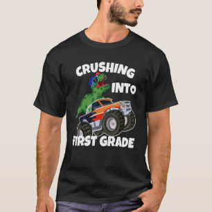 Crushing into 1st Grade Monster Truck Dinosaur Rex T-Shirt