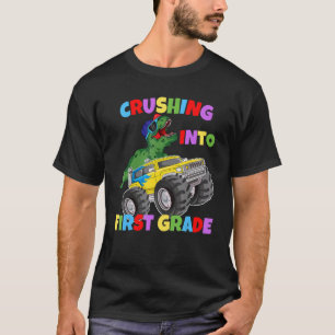 Crushing into 1st Grade Monster Truck Dinosaur Rex T-Shirt