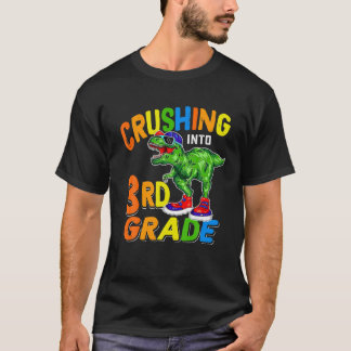 Crushing Into 3Rd Grade Dinosaur Back To School Ki T-Shirt