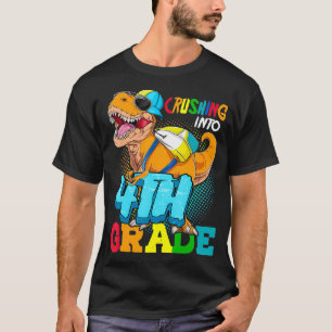 Crushing Into 4th Grade Dinosaur Back To School T-Shirt