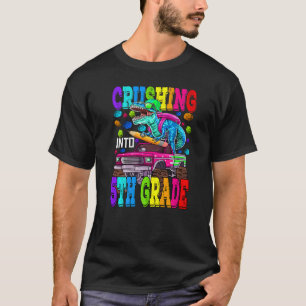 Crushing Into 5th Grade Monster Truck Dinosaur Rex T-Shirt