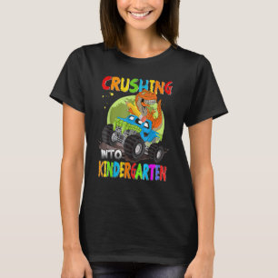 Crushing Into Kindergarten Monster Truck Dinosaur T-Shirt