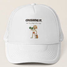 Crushing It – Funny Cartoon Gym Trucker Hat
