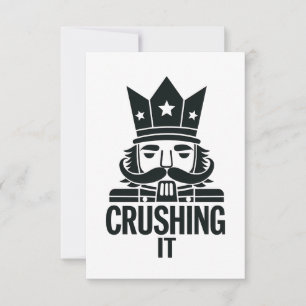 Crushing It Funny Christmas Nutcracker  Thank You Card