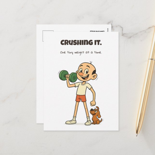 Crushing It – The Nino Way Holiday Postcard (Front/Back In Situ)