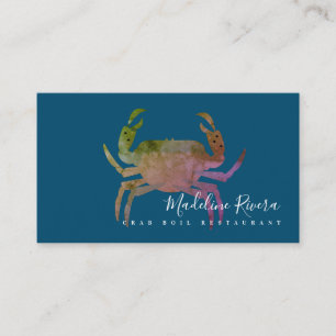 Crustacean Crab Restaurant Crawfish Diner Colourfu Business Card