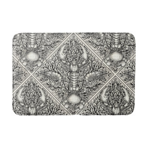 Crustacean in black and natural white bath mat