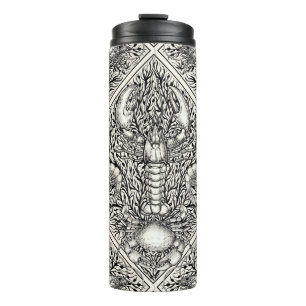 Crustacean in black and natural white thermal tumbler