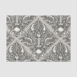 Crustacean in black and natural white tissue paper