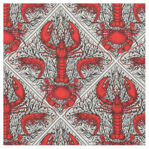 Crustacean in red, black and ivory fabric