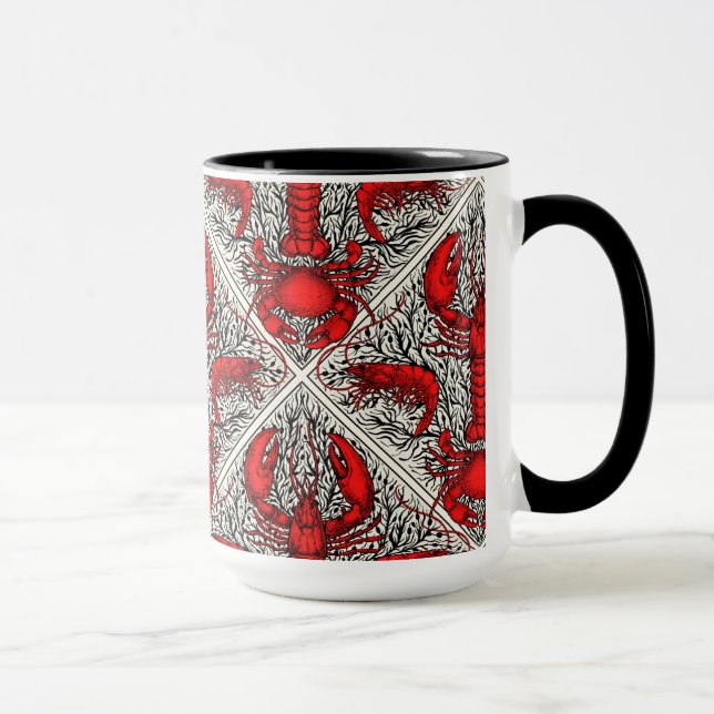 Crustacean in red, black and ivory mug (Right)