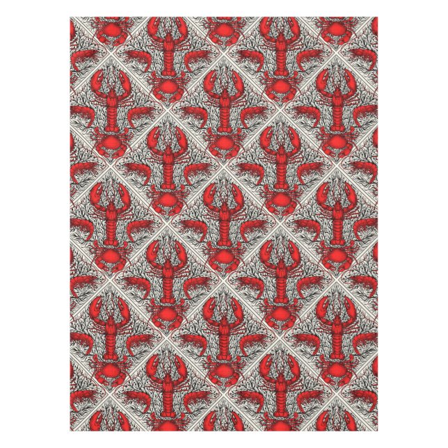 Crustacean in red, black and ivory tablecloth (Front)