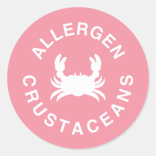 Crustaceans Allergen Warning Classic Round Sticker