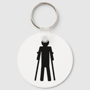 crutches man keychain
