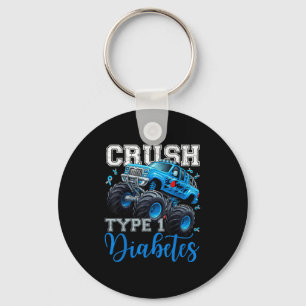 Cruype 1 Diabetes Awareness Warrior Monster Truck  Keychain