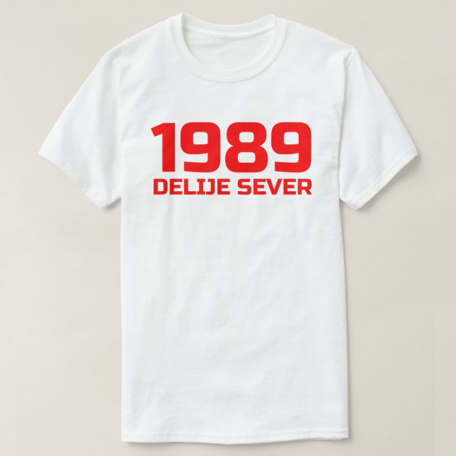 Crveni Tekst Delije Sever 1989 T-Shirt (Design Front)