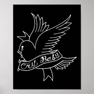 Cry Baby Tattoo Aesthetic Crybaby Bird  Poster