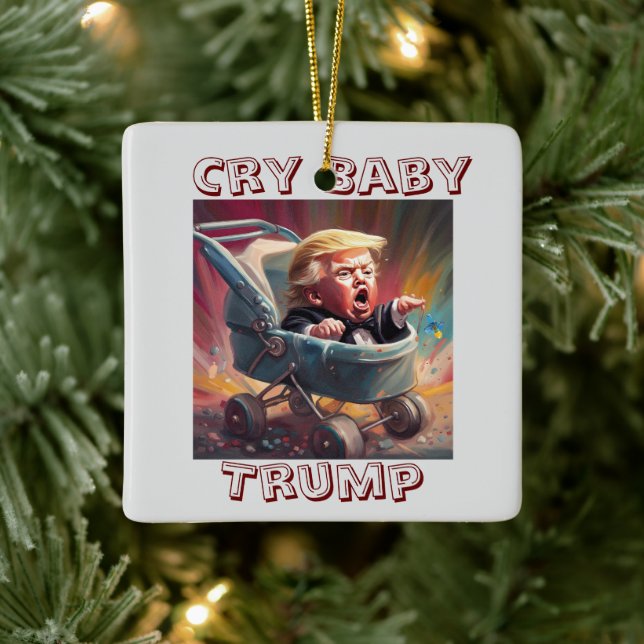 Cry Baby Trump Ceramic Ornament (Tree)