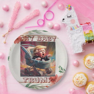Cry Baby Trump Paper Plate