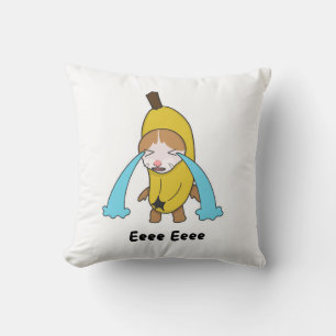 Cry Banana Sad Crying Cat Meme Eee Eee Shirt Throw Pillow