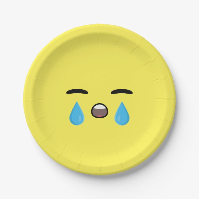 Cry Emoji Paper Plate (Front)