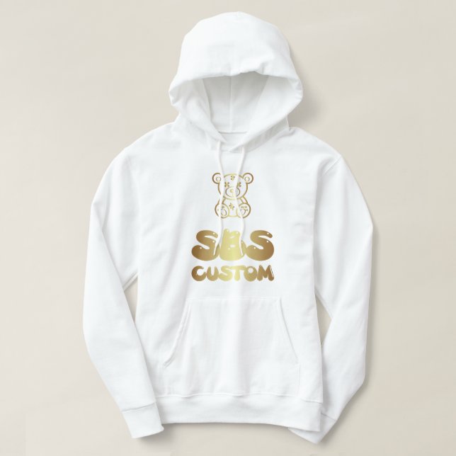 Cry Gold Teddy Bear Hoodie (Design Front)