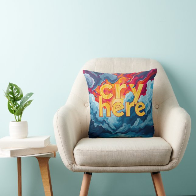 cry here throw pillow (Chair)