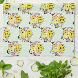 Crying Banana Cat Pattern Kitchen Towel