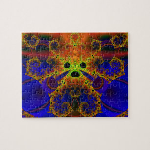 Crying   Blue and Yellow Fractal Art Jigsaw Puzzle