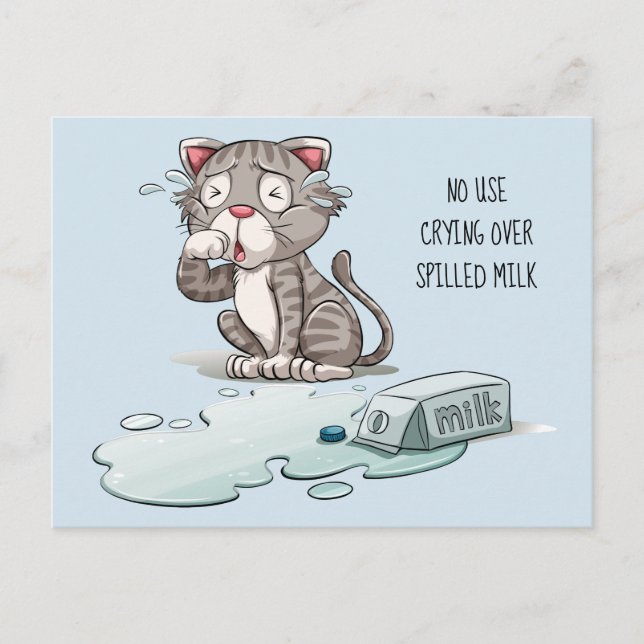 Crying Cat custom text & colour postcard (Front)