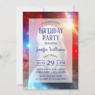 Crying cat in space invitation