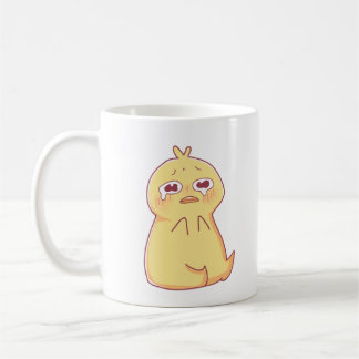 crying cute duck for help coffee mug