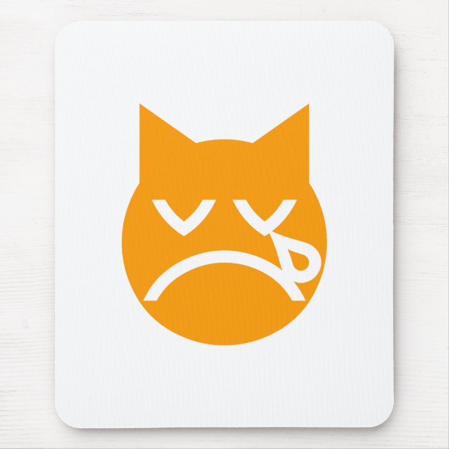 Crying Emoji Cat Mouse Pad (Front)