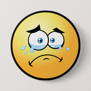 Crying Emoji Large 3 Inch Round Button