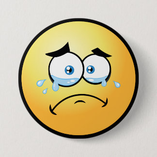 Crying Emoji Large 3 Inch Round Button