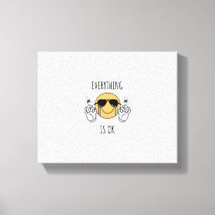 crying emoji with a happy face canvas print