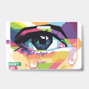 Crying eyes pop art badge