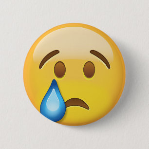 Crying Face Emoji 2 Inch Round Button
