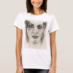 Crying girl - Drawing in pencil T-Shirt
