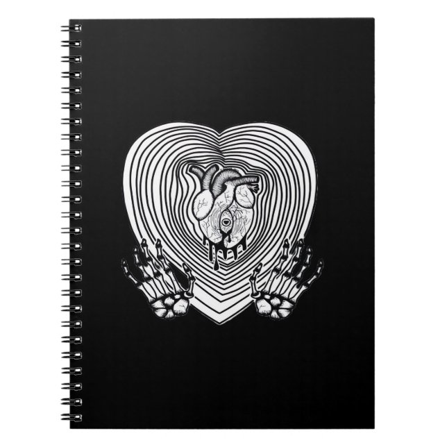 Crying Heart Classic - Skeleton Hands Heart Notebook (Front)