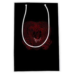 Crying Heart In Red  - Skeleton Hands Hearts Medium Gift Bag