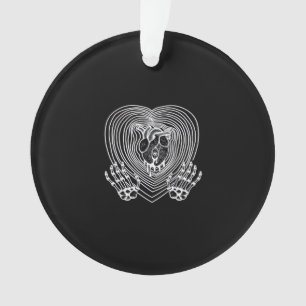 Crying Heart In White  - Skeleton Hands Hearts Ornament